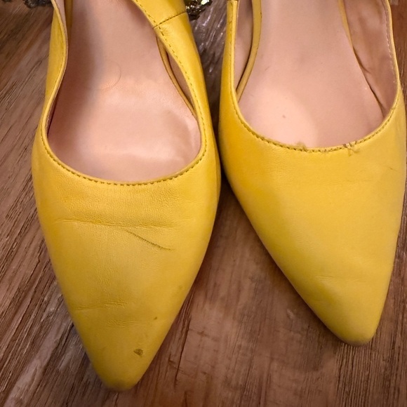 Nanette Lepore Butter Yellow Crystal Embellished Heels see all pics for wear - Picture 7 of 8